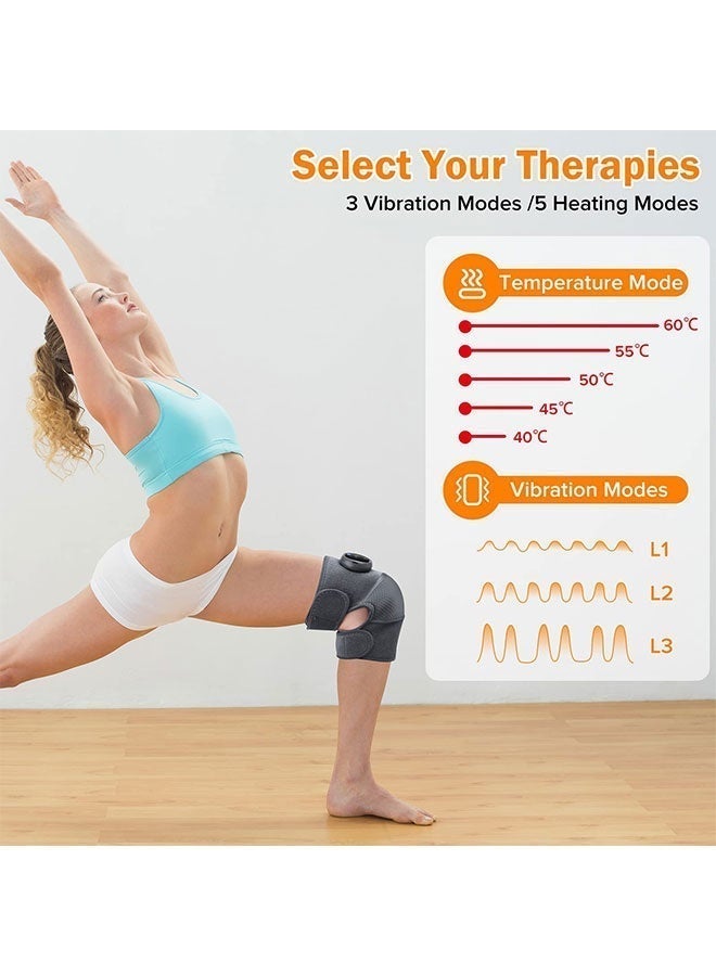 WINEENEE Cordless Heated Knee Massager with Vibration, 6 Massage Modes, Adjustable Wrap Design for Leg & Knee Relaxation, Home & Daily Use - Image 4